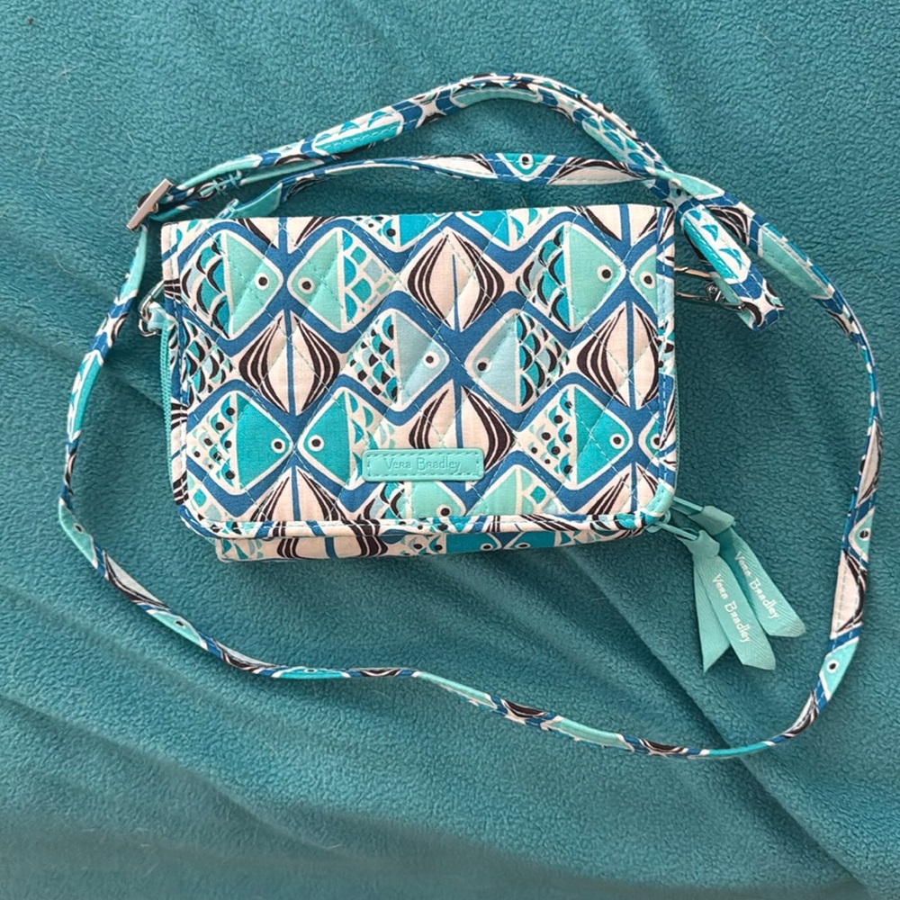 Vera Bradley fish cross body wallet